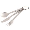 Core Element 100% Titanium Three-piece Utensil Set Fork Knife Spoon