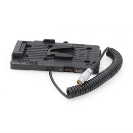 SZRMCC V-Mount Battery Plate with D-Tap Female Output and 6 Pin Female Coiled Power Cable for Red Epic Scarlet DSMC2 Camera
