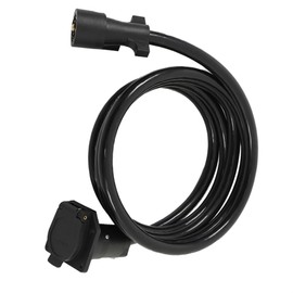 10 Feet 7 Way Trailer Extension Cord 7 Way Trailer Plug Extension Double Prongs Connector for Truck Camper RV Cable Wire