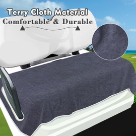 YOKYHOM Golf Cart Seat Covers for 2/4-Seater, Microfiber Seat Towel Blanket, Keeps Seats Cool, Clean & Comfortable, Fits EZGO, Club Car, Yamaha, 51"x31", Grey Black