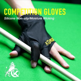 KONLLEN Gloves New Stretch Fabrics Billiard Gloves One Piece Five Colors L/XL Non-Slip Left Right Pool Glove Snooker Glove Billiard Accessories