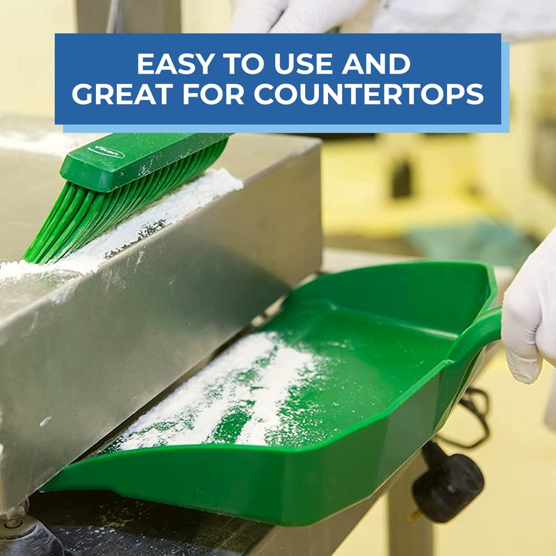 Vikan 45873 Bench Cleaning Brush, Polypropylene/Polyester Soft Bristle Dustpan Brush