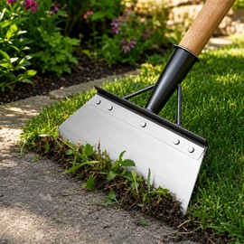 Heavy Duty Iron Weeding and Edging Shovel for Weed Removal Moss Scraping Snow and Outdoor Cleaning