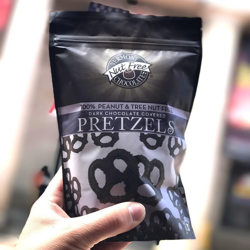 Vermont Nut Free Chocolates Covered Mini Twist Pretzels (Dark Chocolate)