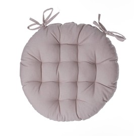 Atmosphera Round Seat Cover Made of Cotton and Linen Diameter 38 cm Beige