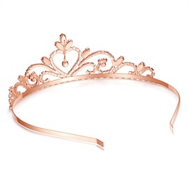 Lovelyshop Princess Rhinestone Wedding Tiara-Rose Gold