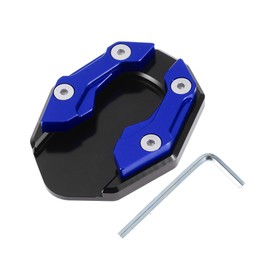INFINAUTO Motorcycle Side Stand Plate Pad, Motorbike Kickstand Pad with Wrench Aluminum Alloy Blue, 1 Set