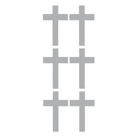 Cross Stickers Sticker Metallic Silver 3 Inch DC26-090 Envelope Seals Arts & Crafts Vinyl Sticker Decal for Wall, Laptop, Cell Phone 28 Pieces