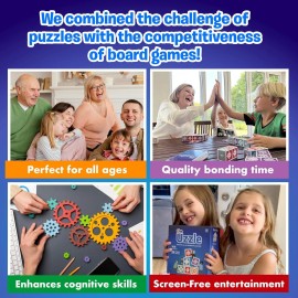 The Uzzle 3.0 Board Game, Family Board Games for Children & Adults, Block Puzzle Games for Ages 4+