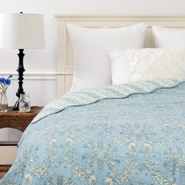 C&F Home Colonial Williamsburg Windsor Blue Twin Quilt 100% Cotton Lightweight Machine Washable Reversible Bedspread Coverlet Twin Blue