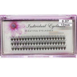 Bodermincer 8-20mm to Choose 0.07 Thickness 20D Cluster False Eyelashes Natrual Mink Hair Silk Lashes Eyelash Extensions Fake Lashes (12mm)