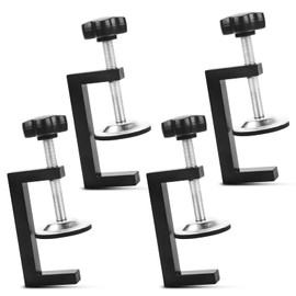 RUNEAY C-Clamp Pack of 4, Black, Adjustable Screw Clamps, Small C-Clamp, Table Clips, Universal Screw Clamps
