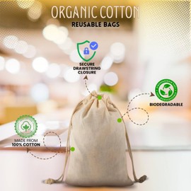 ecogreentextiles Sachet Bags with Drawstring Closure (12x20 in 1 pcs) 145 GSM Durable & Customizable cotton bag, Spice Bags for Cooking, Sachet Bags Empty and spice bags for storage & easy usage