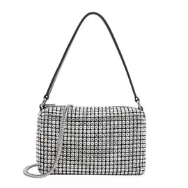 NOGUTU Crystal Crossbody Bags for Women Rhinestone Evening Purse for Women Rhinestone Bags with Chain Wedding for Prom Party, Black