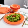 LEHAHA Orange Melamine Dinnerware Set, 12 Piece Kitchen Tableware Plates