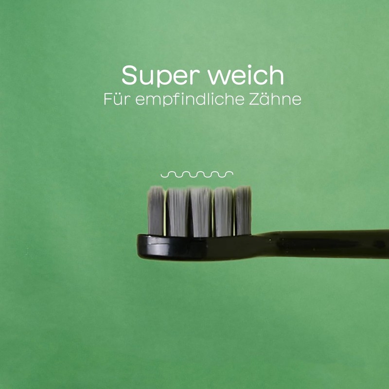 BOOMBRUSH 4x Brush Heads, Black, Soft, Super Fine, Soft Bristles,