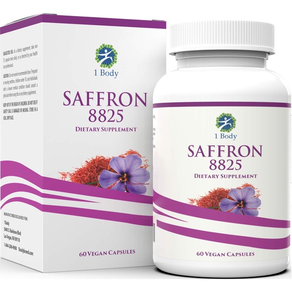 Saffron Extract 8825 – Antioxidant & Mood Support Supplement – 88.5 mg of Pure Safranal per Vegetarian Capsule
