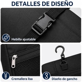 Neceser de Viaje para Hombre y Mujer, Bolsa de Tocador Plegable, Bolsa de Aseo Impermeable con Gancho, Estuche de Viaje para Artículos de Tocador y Cosmético