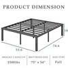 FSCHOS Full-Size-Bed-Frame / 18 Inch High/Metal Bed-Frames-Full/Reinforced Steel Slats Support/No