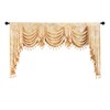 ELKCA Golden Jacquard Swag Waterfall Valance Luxury Curtain Valance for