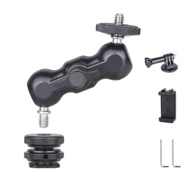 ARTCISE 2024 Magic Arm Super Clamp Aluminum Alloy Durable Camera Arm Flexible Shooting Clamp Camera Stand Ball Head Arm 360 Degree Rotation 1/4" Screw Compatible with Head / Video Light / Flash /