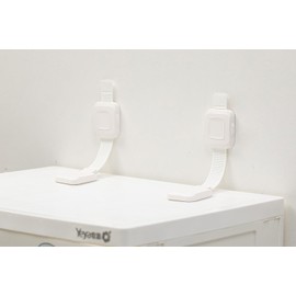 YEYA Upgraded No Drill Furniture Anchors for Baby Proofing, Anti-Tip Adjustable Straps, 4 Pack