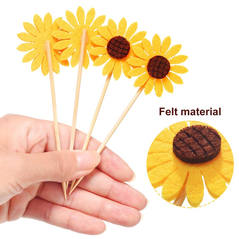 Decoración para cupcakes, diseño de girasol, 60 unidades, decoración para