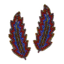 Expo International Native Inspired Feather Beaded Patch 2 Pack-2 3/4" x 1" Applique, Multi Colors