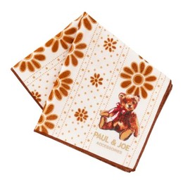 Blooming PAUL & JOE ACCESSOIRES 107211-0004-01 Gauze Handkerchief Teddy Bear ~ Eco Collection ~ Women's (Beige/100% Cotton, Eco Material, Organic Cotton), beige