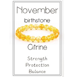 COLORFUL BLING Birthstone Crystal Beads Bracelets Healing Crystal Zodiac Bracelet for Women Natural Stone Chakra Anxiety Relief Zodiac Beaded Bracelets for Birthday Gifts Horoscope Jewelry-november