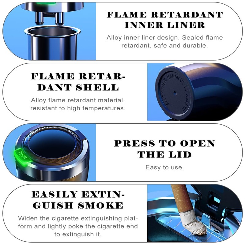 Car Ashtray, Chingde Ashtray, Car Ashtray with Lid Smell Proof,