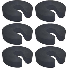 6 Pack Door Finger Pinch Guards Baby Proof Door Slam Stopper Safety Door Guard Made of Soft Foam Prevent Injuries Slamming Door Child or Pet from Getting Locked in Room (Black)