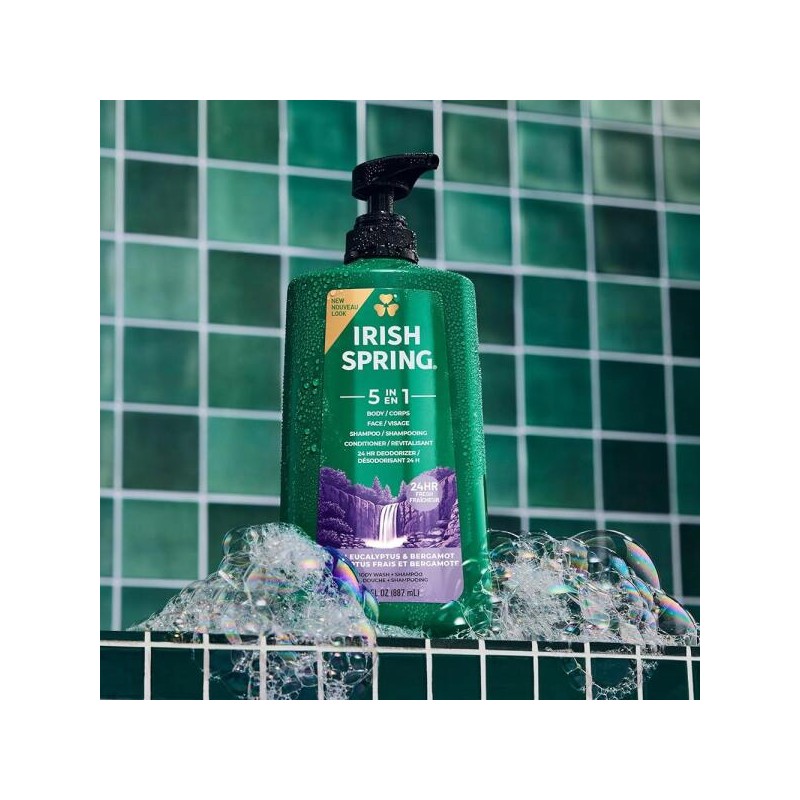 Irish Spring 아이리시 스프링 5 in 1 남성용 바디워시, 신선하고
