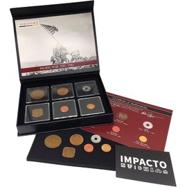 IMPACTO COLECCIONABLES WW2 World Currency - 6 Original Coins Used During World War 2, Pacific war Collection. WW2 Memorabilia