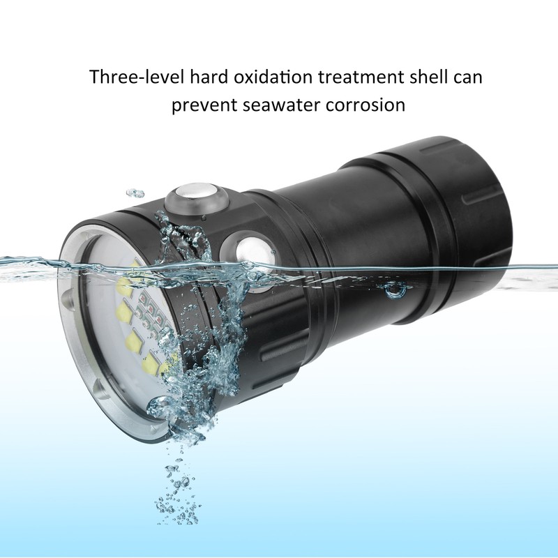 LED Diving Flashlight Portable Professional Underwater Lighting Waterproof Submarine Lamp
