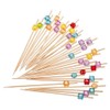 Cocktail Picks 190 Pcs Fashion Bamboo Acrylic Beads Cocktail Pins