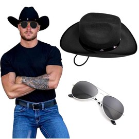 JeVenis Cowboy Hat Cowboy Hat Men Western Cowboyirl Hat with Feathers Bandana for Party Birthday