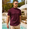 Men's Mock Turtleneck Short Sleeve Soft Lightweight Casual Basic T-Shirts