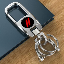 Heavy Duty Metal Keychain Compatible with Dodge Challenger Charger Durango SRT RAM,Car Key Ring Accessories for Men and Women, Family Use