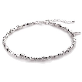 [2pieces] voso0009 [Brand Name: Anklet, Men's Anklet, Beads, Metal, Feather, Vocca, Foot Circumference: Approx. 7.9 - 9.1 inches (20 - 23 cm)