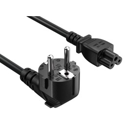 Cable Leader 6ft 18 AWG Right Angle European 3-Prong Notebook Power Cord CEE 7/7 to IEC320 C5