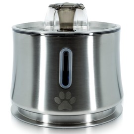 Okys Cat Water Fountain - Stainless Steel Cat Water Fountain 84.5 Oz/2.5L Pet Water Fountain Dog Water Fountain with Water Level Window and LED Light