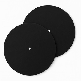 ColorfylCoco Turntable Mat Set of 2 12 Inch DJ Slip Mat for Record Player Felt 29.5cm Diameter 3mm Thick Black Non Slip Replacement Anti-Static Anti-Vibration