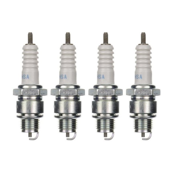 4x Spark Plug BR8HSA Spark Plugs Set of 4 for Motorcycle/Scooter/Scooter Compatible with BR8HSA WR3BC0 WR4AC W22FR-L W24FPR-L W24FR-L W24FRL L78C P-L5SC P-RL5SC RL78C