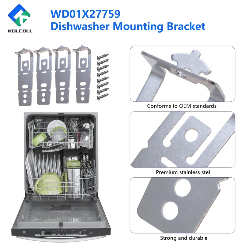 4pcs WD01X27759 Mounting Bracket, Dishwasher Replacement Parts Compatible with GE