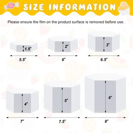 Leinuosen Leinuosen 6 Pcs Large Buffet Risers, Catering Dessert Table Risers Food Decorative Stands with hollow bottom for Catering Supplies, Party(White,5.5 to 8 Inch,Stylish)