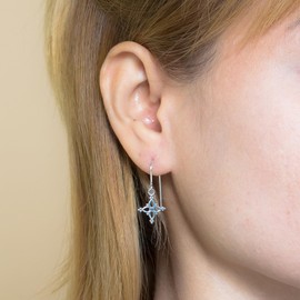 Boma Jewelry Sterling Silver Bohemian Star Dangle Earrings