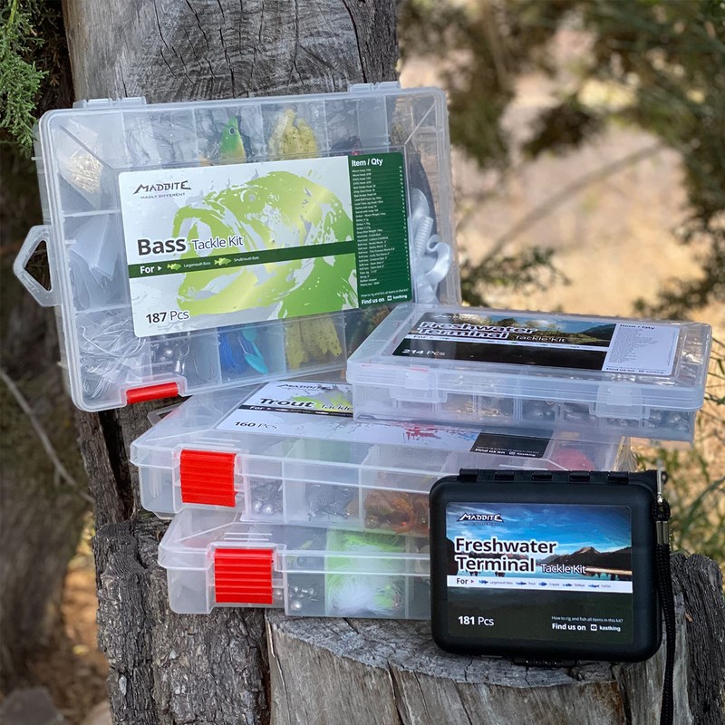 MadBite Professional Freshwater Terminal Tackle Kits, 214pcs Fishing Tackle with
