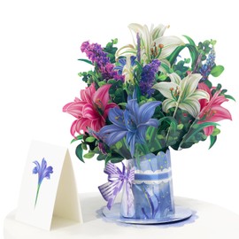 Yamobi 3D Pop-Up Birthday Card with Bouquet, 3D Pop-Up Bouquet, Creative Pop-Up Card, Pop Up Birthday Card, Mother's Day Card for Women, Mothers and Wives