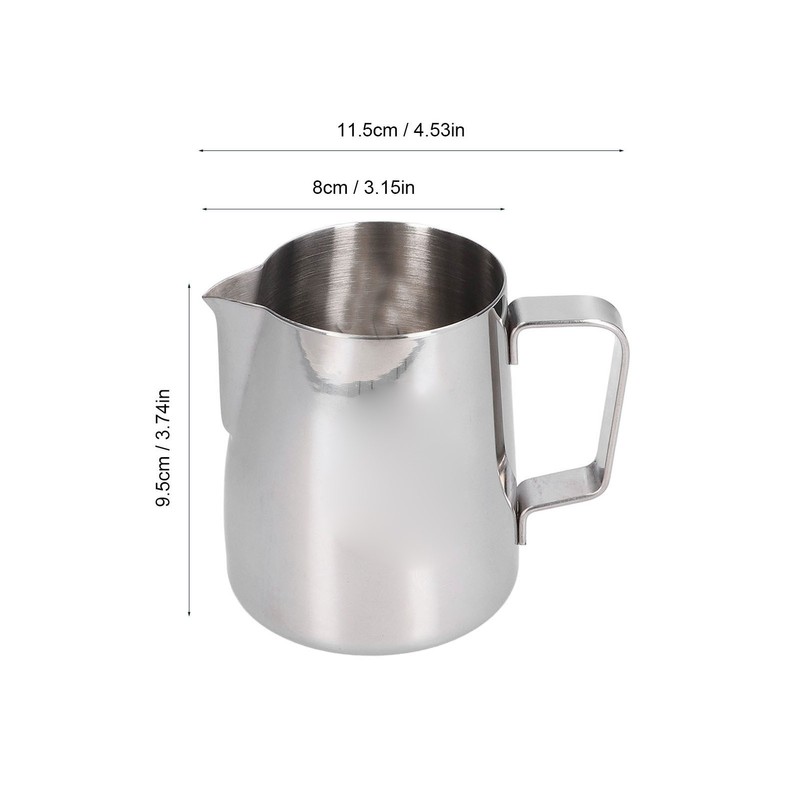 Milk Frother Cup 380ml 304 Stainless Steel High Durability Multifunctional